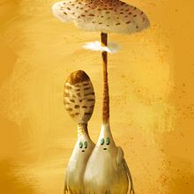Mushroom parents. Traditional illustration project by Strijbol Lander - 10.29.2021
