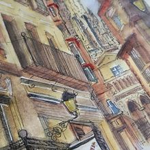 Toledo España . Architecture, Watercolor Painting, and Traditional illustration project by Alessandro GR - 10.31.2021