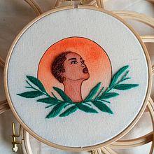 Mi Proyecto del curso: Creación de retratos bordados en acuarela. Painting, Watercolor Painting, and Embroider project by nicole_newman_carrillo - 10.31.2021