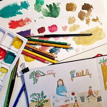 Mein Kursprojekt: Das Skizzenbuch als Erkundungsreise: Finde deinen Zeichenstil. Traditional illustration, Sketching, Creativit, Drawing, Watercolor Painting, Sketchbook, and Gouache Painting project by janakasper1 - 10.31.2021