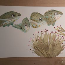 Mi Proyecto del curso: Ilustración de universos marinos en acuarela. Traditional illustration, Painting, Watercolor Painting, and Naturalistic Illustration project by monimoni_91_ - 11.01.2021