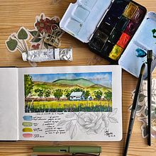 Mi Proyecto del curso: Cuaderno de viaje en acuarela. Projekt z dziedziny Trad, c, jna ilustracja, Malowanie akwarelą,  R, sunek architektoniczn i Sketchbook użytkownika Maria Valentina Mogollón Méndez - 01.11.2021