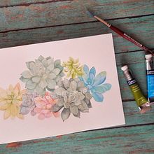 Proyecto personal. Suculentas Ein Projekt aus dem Bereich Traditionelle Illustration, Botanische Illustration, Naturalistische Illustration und Aquarellmalerei von Ana Lizbet Quiroz Guevara - 05.06.2021