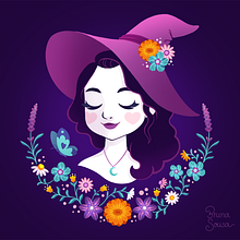 Retrato ilustrado com elementos botânicos | Bruna Sousa. Traditional illustration, Digital Illustration, Botanical Illustration, and Digital Drawing project by Bruna Sousa - 10.12.2021