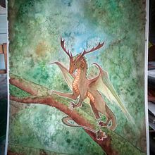 Mon projet du cours : Techniques modernes d’aquarelle. Traditional illustration, Fine Arts, Painting, and Watercolor Painting project by cyrielle_grimault - 10.29.2021