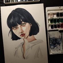 Il mio progetto del corso: Ritratto ad acquerello a partire da una fotografia. Traditional illustration, Fine Arts, Painting, Creativit, Pencil Drawing, Drawing, Watercolor Painting, Portrait Drawing, Realistic Drawing, Artistic Drawing, and Gouache Painting project by Stefania Ciucani - 11.02.2021
