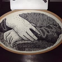 Meu projeto do curso: Introdução ao bordado blackwork - Las manos de la Mona. Un proyecto de Bordado y Diseño textil de Denise M G Dias - 02.11.2021
