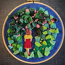 Mon projet du cours : Introduction à la broderie botanique. Embroider project by Christine Belin-Munier - 11.03.2021