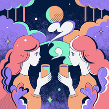 Midnight Forest - A course by Chabaski. Traditional illustration project by Akari Inoguchi - 10.27.2021