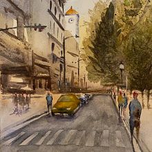 Il mio progetto del corso: Paesaggi urbani ad acquerello. Projekt z dziedziny Malowanie akwarelą,  Sztuki piękne,  R i sunek architektoniczn użytkownika mauraorlando - 01.11.2021