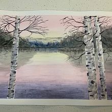 My project in Atmospheric Landscapes in Watercolor  course. Un proyecto de Pintura y Pintura a la acuarela de Katherine Clough - 28.10.2021