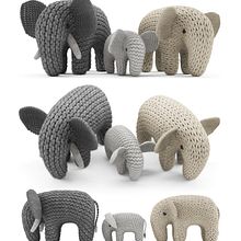 Knitted Elephants Toys. Un proyecto de 3D, Modelado 3D y Visualización arquitectónica de Milan Stevanović - 18.02.2018