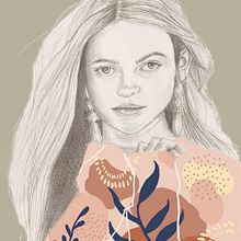 Mon projet du cours : Portrait au crayon, techniques de couleur et Photoshop. Traditional illustration, Fine Arts, Pencil Drawing, Drawing, Digital Illustration, and Portrait Drawing project by Bérangère Gorret - 11.05.2021