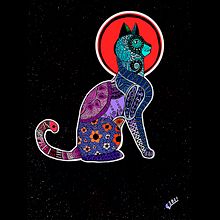 gatito cosmico. Traditional illustration project by Julio César Salgado Vera - 07.04.2021