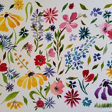 My project in Vibrant Floral Patterns with Watercolors course. Traditional illustration, Pattern Design, Watercolor Painting, and Botanical Illustration project by danielblouin148 - 11.06.2021