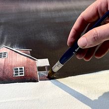 Paint a house in watercolor. Watercolor Painting project by Christian Koivumaa - 11.07.2021
