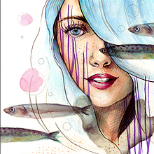 My project in Illustrated Portrait in Watercolor course. Traditional illustration, Fine Arts, Painting, Drawing, Watercolor Painting, Portrait Drawing, and Artistic Drawing project by Maike Maaßen - 11.07.2021
