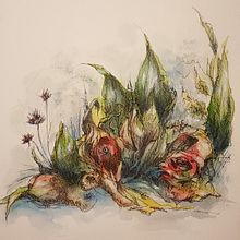Rare Flowers/Fiori Rari - Mixed-media experimental sketchbook (ongoing) . Un proyecto de Pintura, Ilustración tradicional, Artesanía, Bellas Artes, Bocetado, Dibujo a lápiz, Dibujo, Pintura a la acuarela, Dibujo artístico, Instagram, Ilustración botánica, Sketchbook e Ilustración con tinta de Samira Cherif - 07.11.2021