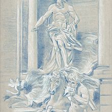 Fontana di Trevi. Desenho a lápis, Desenho realista, e Desenho artístico projeto de Begoña Blázquez Parro - 07.11.2021