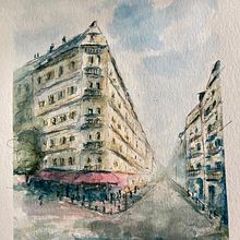 Mein Kursprojekt: Architektonische Zeichnung mit Aquarell und Tinte. Un projet de Dessin, Aquarelle, Illustration architecturale et Illustration à l'encre de ariane_schuermann - 08.11.2021