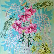 Mi Proyecto del curso: Pintura botánica con acrílico. Projekt z dziedziny Trad, c, jna ilustracja,  Sztuki piękne,  Malarstwo, Malarstwo akr, lowe, R i sunek botaniczn użytkownika Arlette Cassot - 08.11.2021