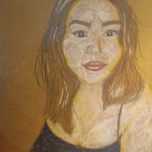Autorretrato al pastel y lápices de colores. Ilustração tradicional, Artes plásticas, Desenho a lápis, Desenho, Desenho de retrato, Desenho realista, e Desenho artístico projeto de Laura Adriana Hernández Amaya - 10.11.2021