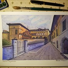 My project in Architectural Sketching with Watercolor and Ink course. Un proyecto de Bocetado, Dibujo, Pintura a la acuarela, Ilustración arquitectónica, Sketchbook e Ilustración con tinta de Chiara Orlandini - 10.11.2021