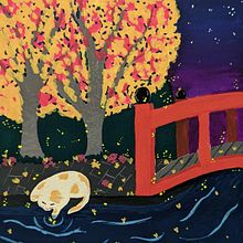 Gato y luciérnagas. Un proyecto de Ilustración tradicional, Bellas Artes, Pintura, Dibujo artístico y Pintura gouache de Marta - 11.11.2021