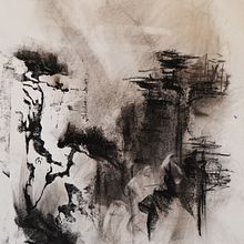Paesaggio immerso nella nebbia dei pensieri. Concept Art, Painting, Acr, lic Painting, Creativit, Printing, and Fine Arts project by Alberto Erosi - 11.03.2020