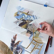 Favourite place . Sketchbook, Drawing, Pencil Drawing, Sketching, and Traditional illustration project by Olga Babich - 10.05.2021