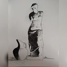 - DA - Estudio de estatua y jarrón iluminado. Traditional illustration, and Figure Drawing project by Paula Jiménez - 10.29.2021