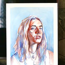 My project in Artistic Portrait with Watercolors course. Fine Arts, Painting, Watercolor Painting, and Portrait Drawing project by Erçin Altay - 11.13.2021
