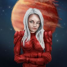 Mein Kursprojekt: Digitale Fantasieporträts mit Photoshop. Un projet de Illustration traditionnelle, Dessin, Illustration numérique, Dessin de portrait, Dessin numérique , et Peinture numérique de Christoph Speck - 13.11.2021