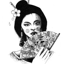 Geisha . Projekt z dziedziny Trad, c, jna ilustracja i Projektowanie tatuaż użytkownika Robert Przybyła - 14.11.2021