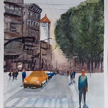 My project in Urban Landscapes in Watercolor course . Lukisan Cat Air, Seni Rupa & Ilustrasi Arsitektur proyek oleh Jean-Marc Hemelsoet - 11.14.2021