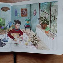 Mój projekt z kursu: Szkicownik do odkrycia własnego stylu rysunku . Projekt z dziedziny Trad, c, jna ilustracja, Sketching, Kreat, wność,  R, sunek, Malowanie akwarelą, Sketchbook i Malowanie gwaszami użytkownika antzwolinska - 14.11.2021