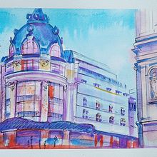 Mon projet du cours : Dessin architectural à l’aquarelle et à l’encre. Sketching, Drawing, Watercolor Painting, Architectural Illustration, Sketchbook & Ink Illustration project by camelia_09 - 11.14.2021