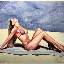 Watercolor figure study. Fine Arts, Creativit, Drawing, and Watercolor Painting project by Davide Balossi - 11.14.2021