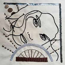 Mi Proyecto del curso: Retrato lineal bordado . % rizos_sanvidal tarafından hazırlanan Nakış projesi - 11.14.2021