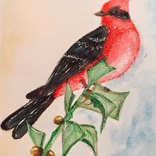 PETIROJO MEXICANO: Técnicas experimentales de acuarela para principiantes . Un proyecto de Ilustración tradicional, Bellas Artes, Pintura a la acuarela e Ilustración naturalista				 de ANGEL EDUARDO GUZMÁN GUTIÉRREZ - 13.11.2021