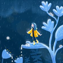 Rain. Un progetto di Illustrazione tradizionale, Illustrazione digitale e Character design di Maria Kamila Arroyo - 14.11.2021