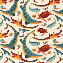 Paleo Patrones. Een project van  Ontwerp, Traditionele illustratie, Grafisch ontwerp, Productontwerp, Patroonontwerp, Vectorillustratie y Digitale tekening van Greco Westermann - 15.11.2021