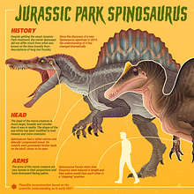 Jurassic Park vs la Ciencia. Een project van Traditionele illustratie,  Ontwerp, Grafisch ontwerp, Informatieontwerp,  Infographics,  Tekening, Digitale illustratie, Digitaal ontwerp y Digitale tekening van Greco Westermann - 15.11.2021