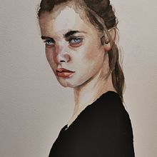 My project in Watercolor Portrait from a Photo course. Projekt z dziedziny Portret, Trad, c, jna ilustracja i Malowanie akwarelą użytkownika Dana Oniga - 15.11.2021