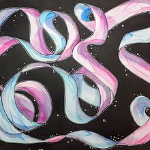 Fitas 1 - Aguarela negativo - estudo de perspectiva. Traditional illustration, and Watercolor Painting project by claudia regina - 11.11.2021