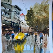 Il mio progetto del corso: Paesaggi urbani ad acquerello. Watercolor Painting, Fine Arts, and Architectural Illustration project by tiziano cavagnino - 11.16.2021
