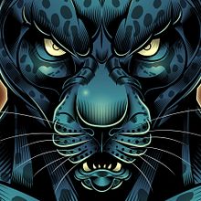 Black Jaguar MMA Fighter - drawn in Adobe Illustrator. Traditional illustration project by Seymour Yang - 11.15.2021