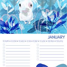 Garden Calender. Traditional illustration, and Graphic Design project by Martje Blom - 11.16.2021