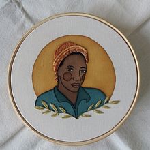 Meu projeto do curso: Criação de retratos bordados com aquarela. Un progetto di Ricamo, Pittura e Pittura ad acquerello di Sara Geittens Perpetua - 16.11.2021