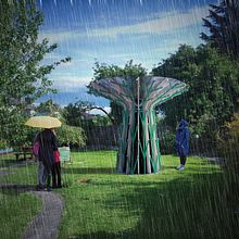 Climatree - A Rainwater Harvesting Tower & Climate Monitoring Station. Architecture, Lighting Design, L, scape Architecture, Interactive Design & Industrial Design project by Ray McGreal - 11.17.2021